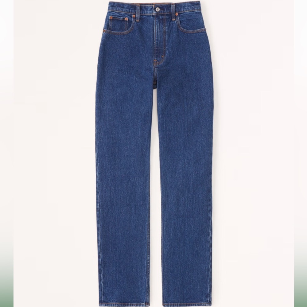 ABERCROMBIE 90s Straight Leg Ultra High Rise Jeans - Dark Wash 28